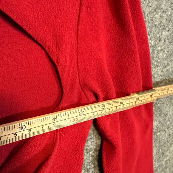 Reformation Dress Womens 4 Red Long Sleeve Zip Chest Cut Out Midi Dress Bodycon - Picture 12 of 12